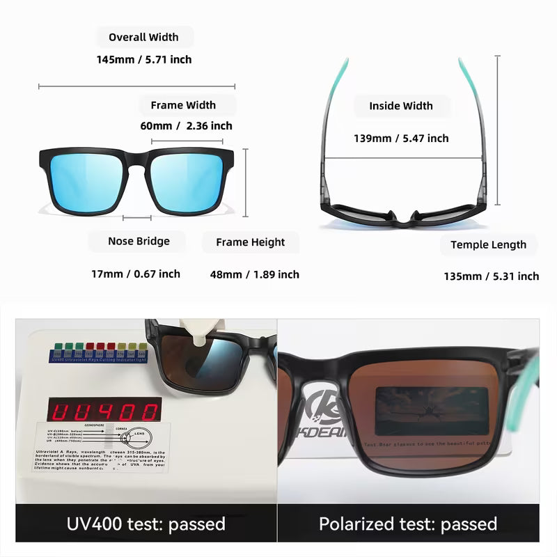 KDEAM Polarized Sunglasses Black/Pink