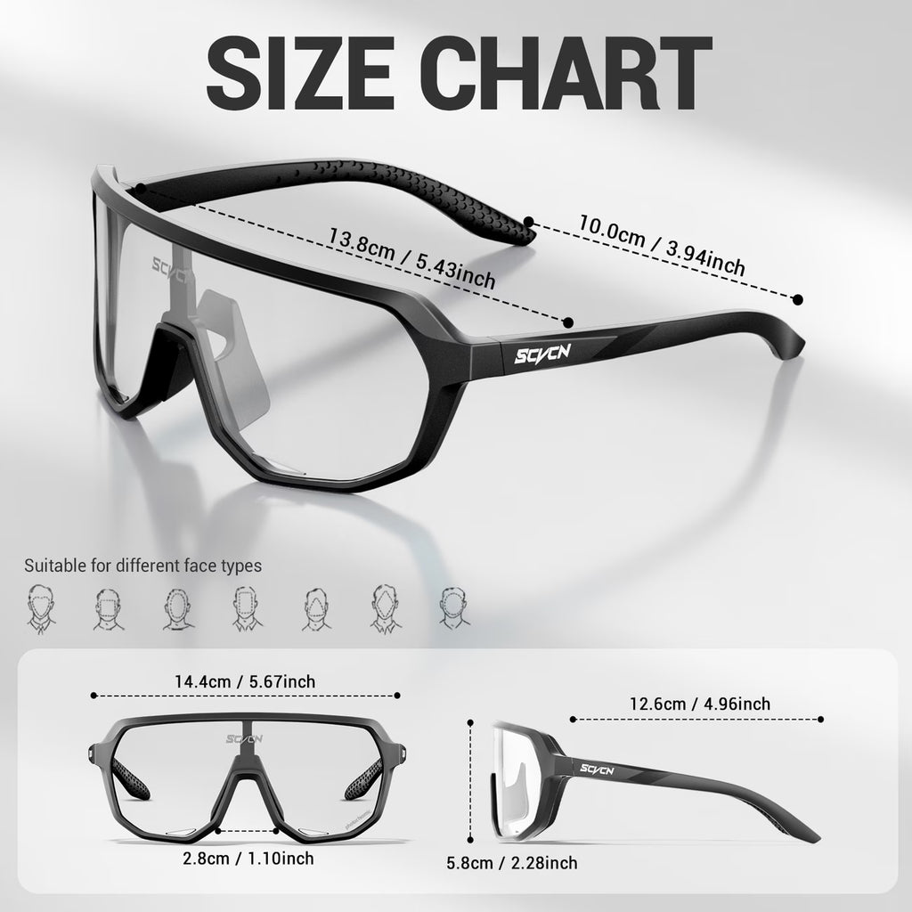 Scvcn Photochromic Sunglasses Black