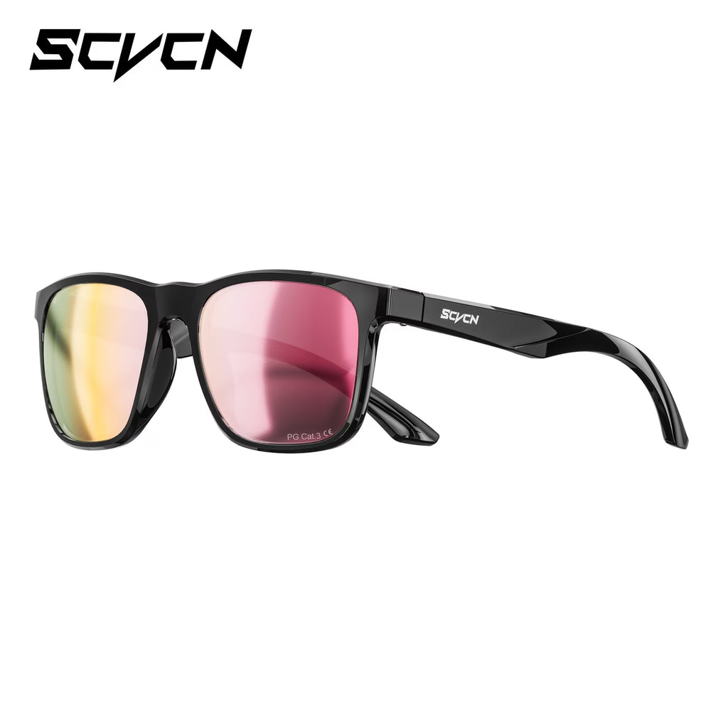 SCVCN Polarized Glasses Black/Red Lens